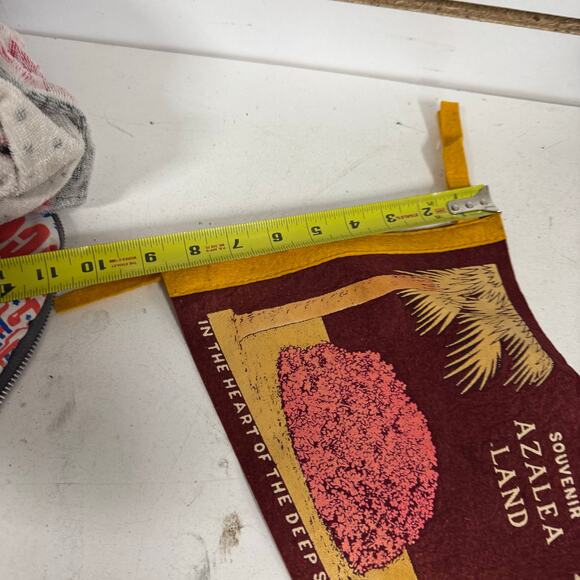 AZALEA LAND VINTAGE SOUVENIR 24” FELT PENNANT MOBILE ALABAMA Heart Of Deep South - Picture 2 of 3